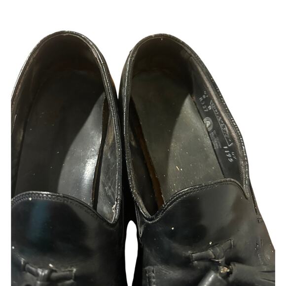 Vintage Oil Resistant Men's Black Leather Tassel Loafers Size 8D - Picture 7 of 10